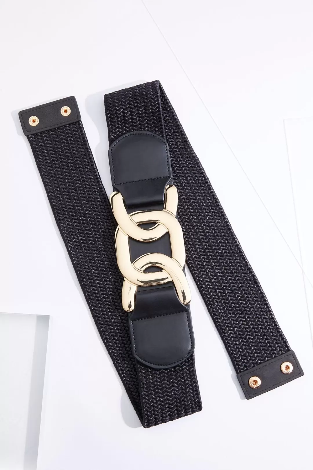 Cato Belts | Plus Size Raffia Chain Link Stretch Belt