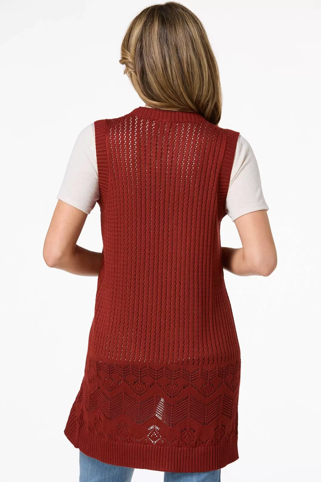 Cato Sweaters | Pointelle Sweater Vest