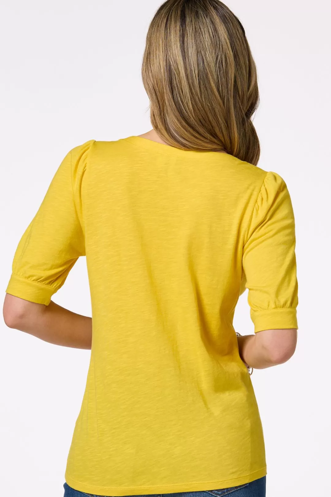 Cato Tops | Puff Sleeve Henley