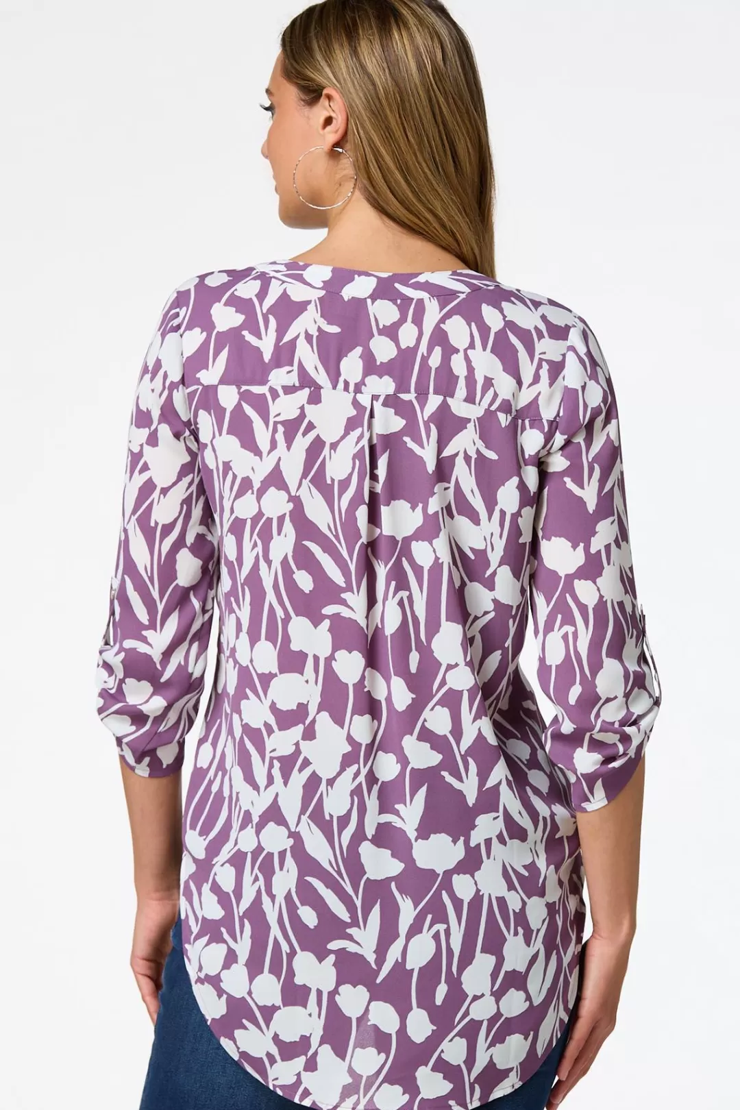 Cato Tops | Purple Floral Tunic