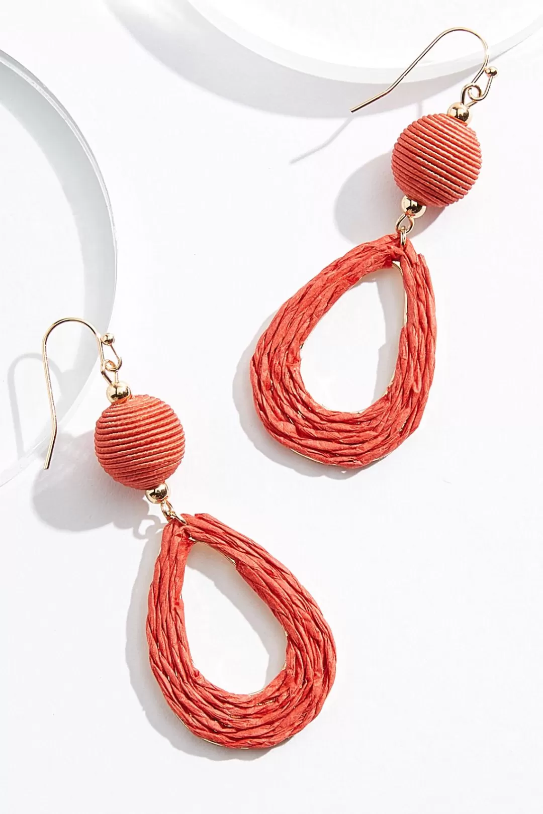 Cato Earrings | Raffia Ball Tear Earrings