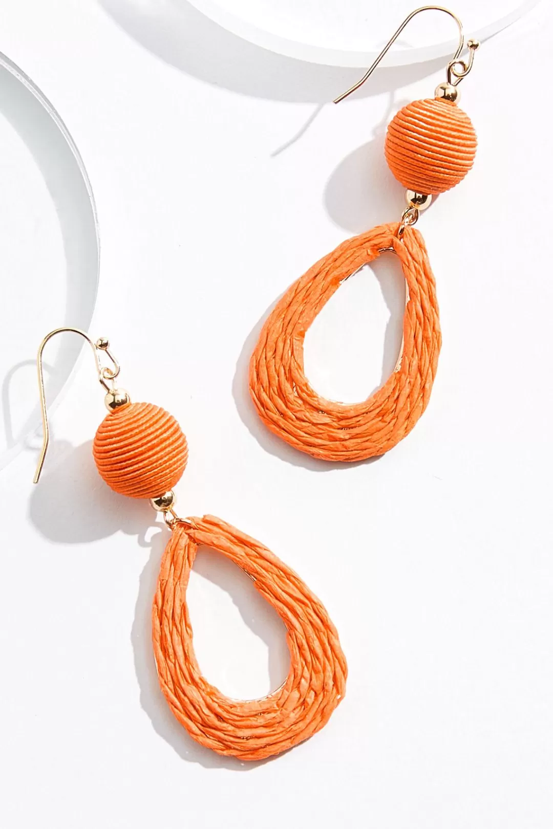 Cato Earrings | Raffia Ball Tear Earrings