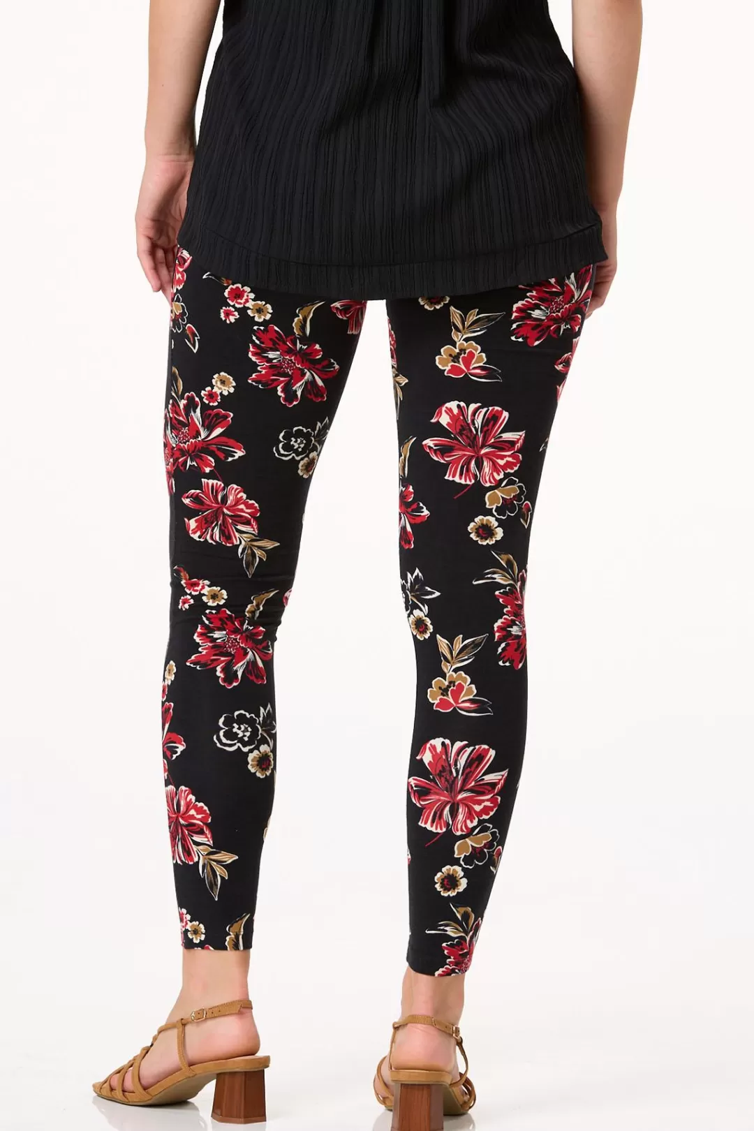 Cato Pants | Red Floral Leggings