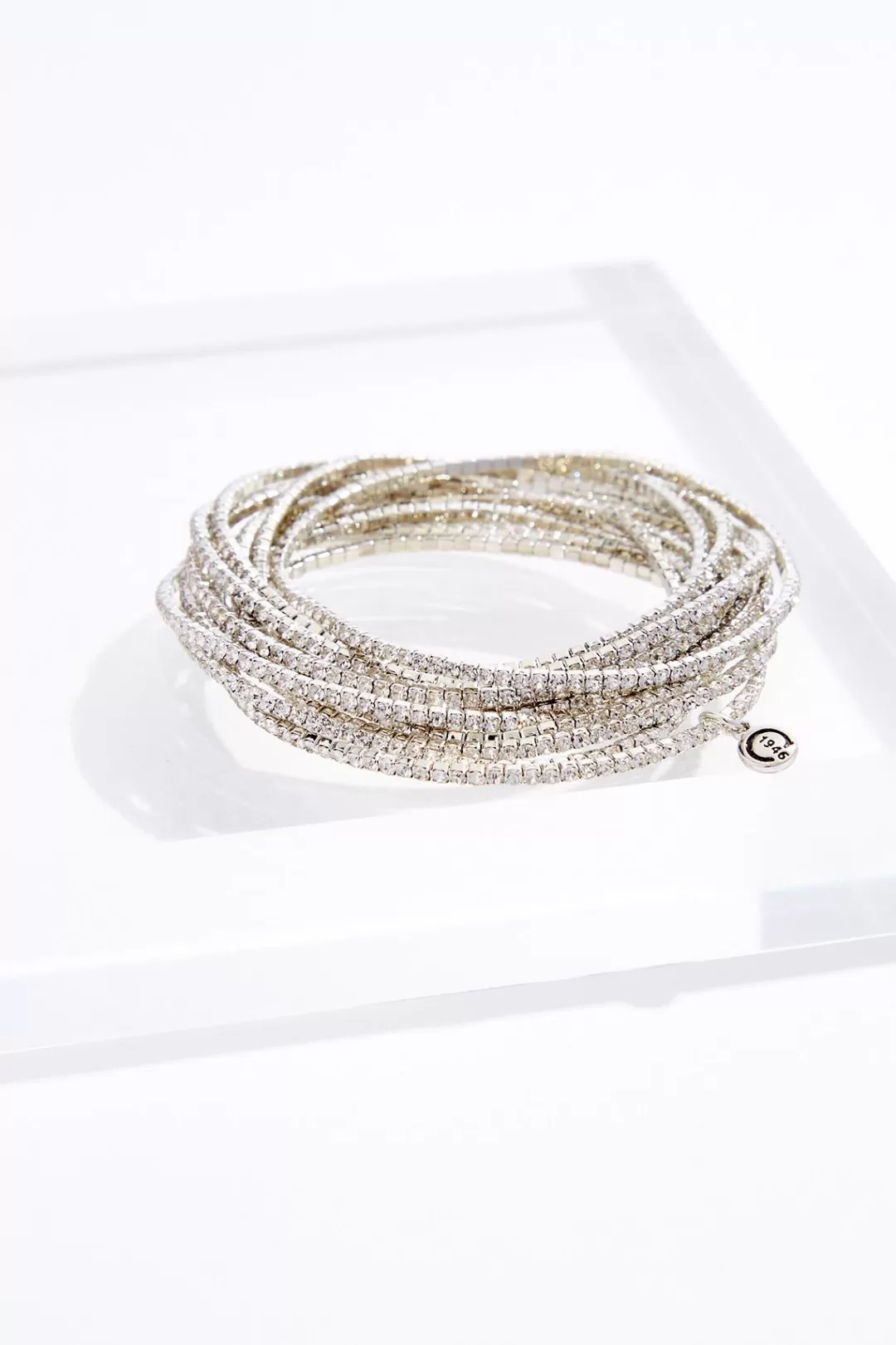 Cato Bracelets | Rhinestone Row Stretch Bracelet Set