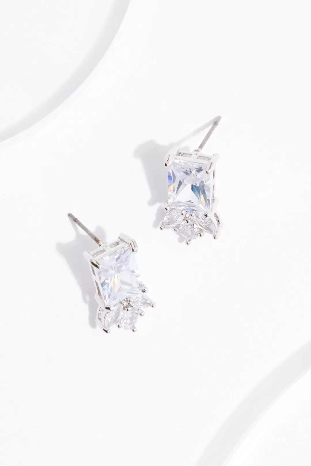 Cato Social Occasion | Earrings | Rhinestone Small Rectangle Earrings