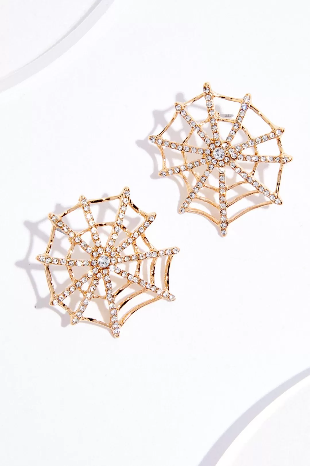 Cato Earrings | Rhinestone Spider Web Earrings