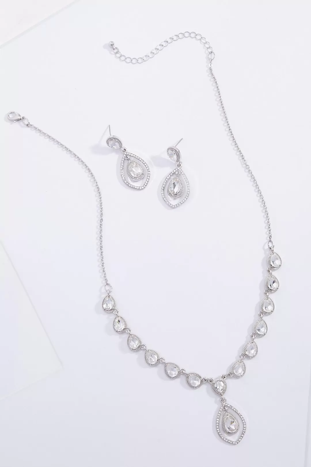 Cato Social Occasion | Sets | Rhinestone Tear Short Necklace Set