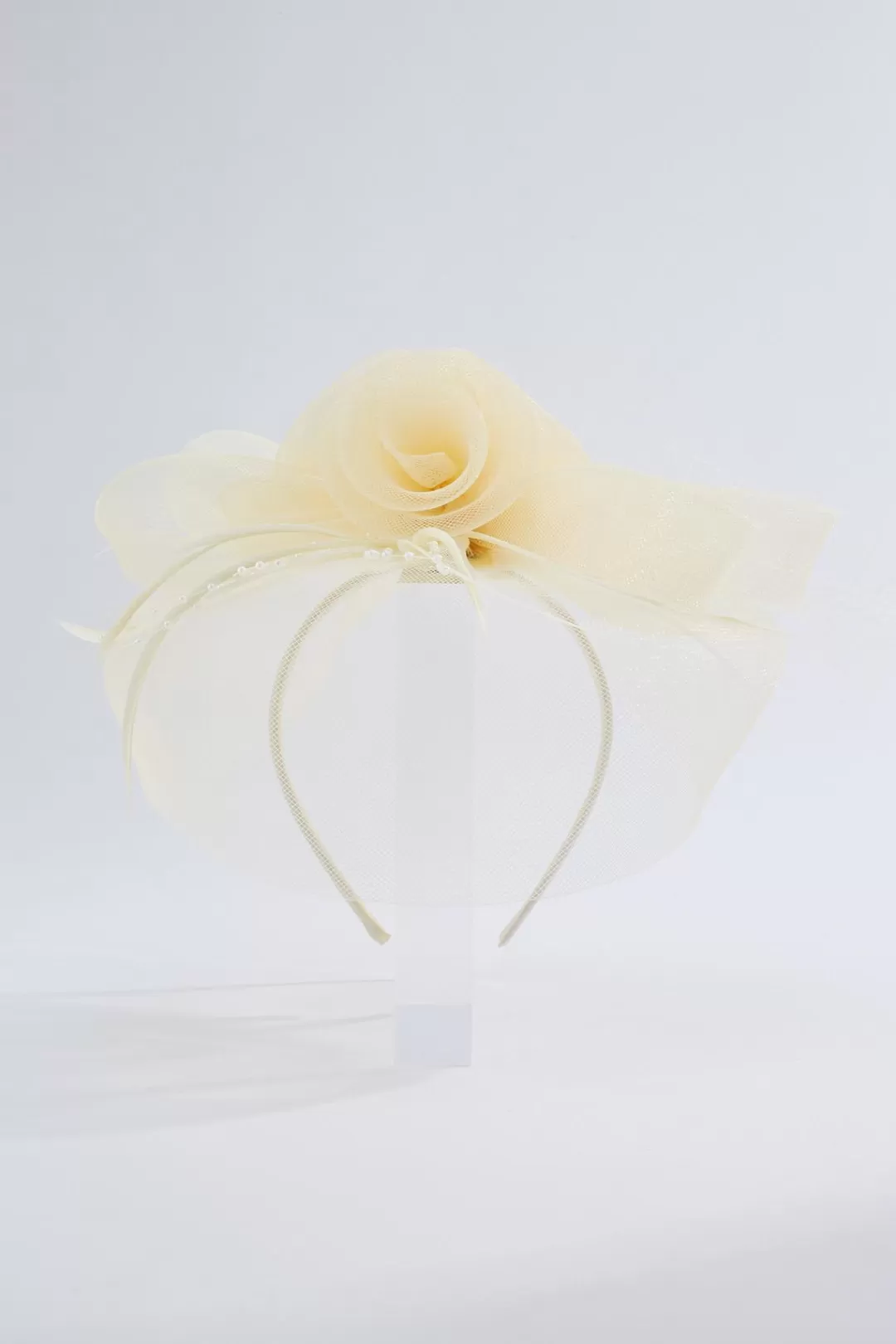 Cato Hats & Hair | Rosette Feather Veil Fascinator