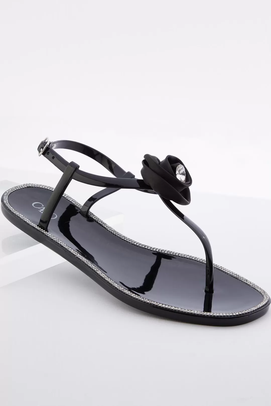 Cato Sandals | Flats | Rosette Jelly Thong Sandals