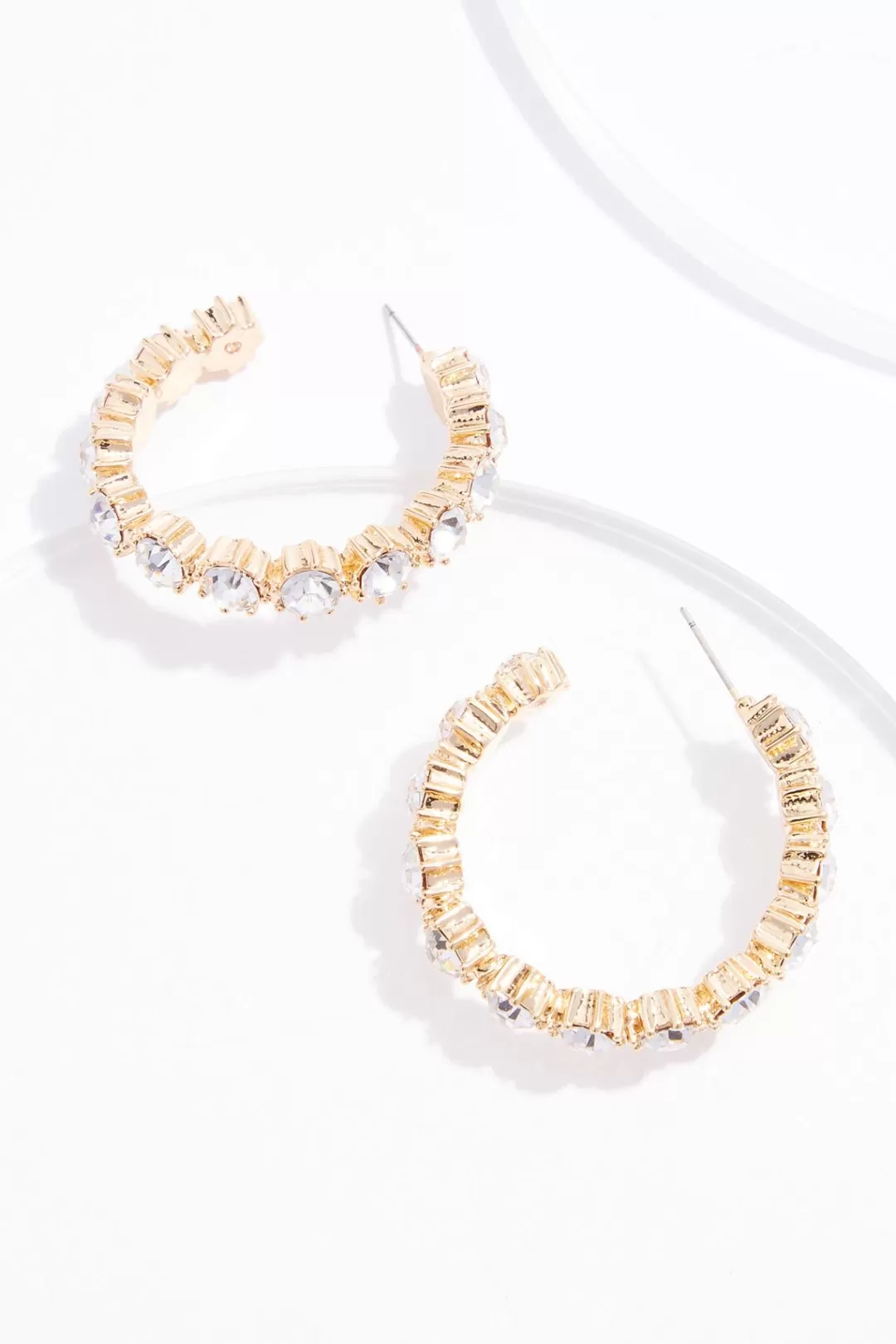 Cato Social Occasion | Earrings | Round Rhinestone Hoop Earrings