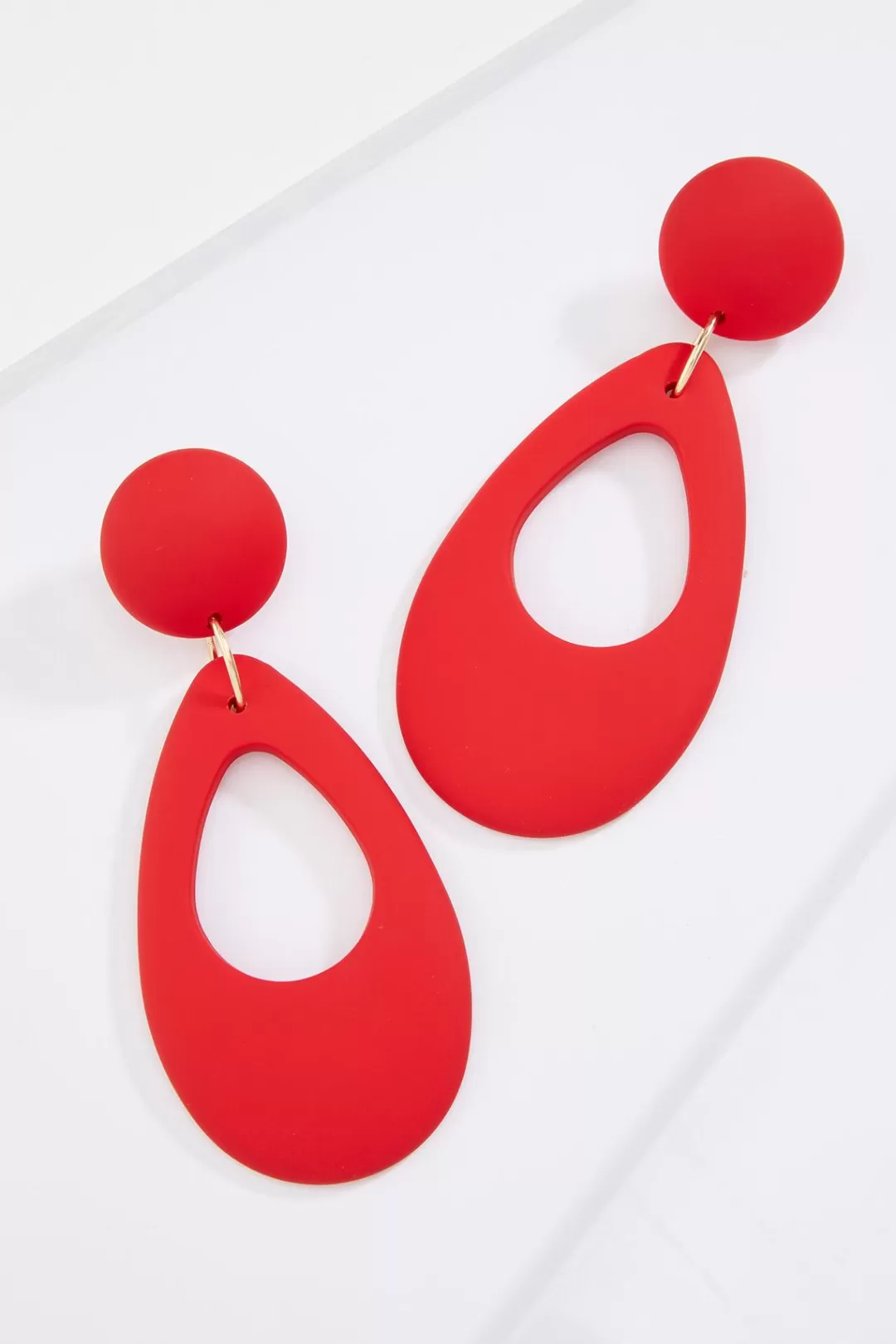 Cato Earrings | Rubber Coated Open Tear Earrings