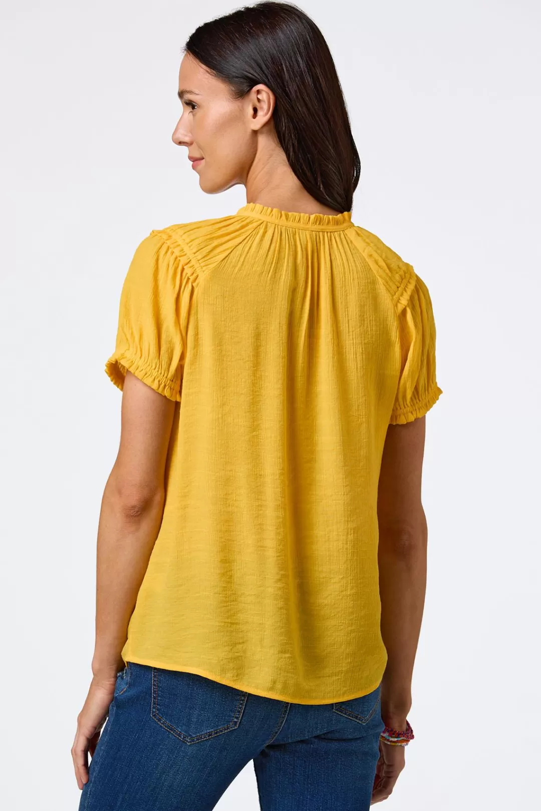 Cato Tops | Ruffled Trim Poet Top