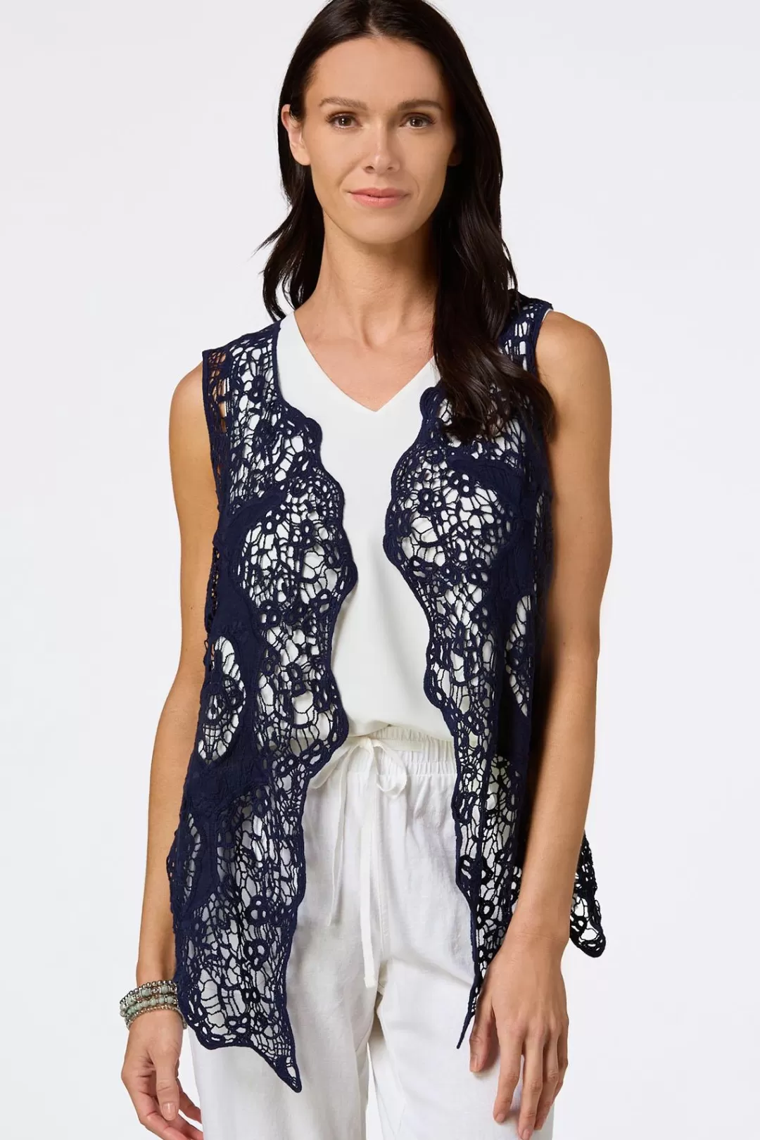 Cato Tops | Scalloped Crochet Vest