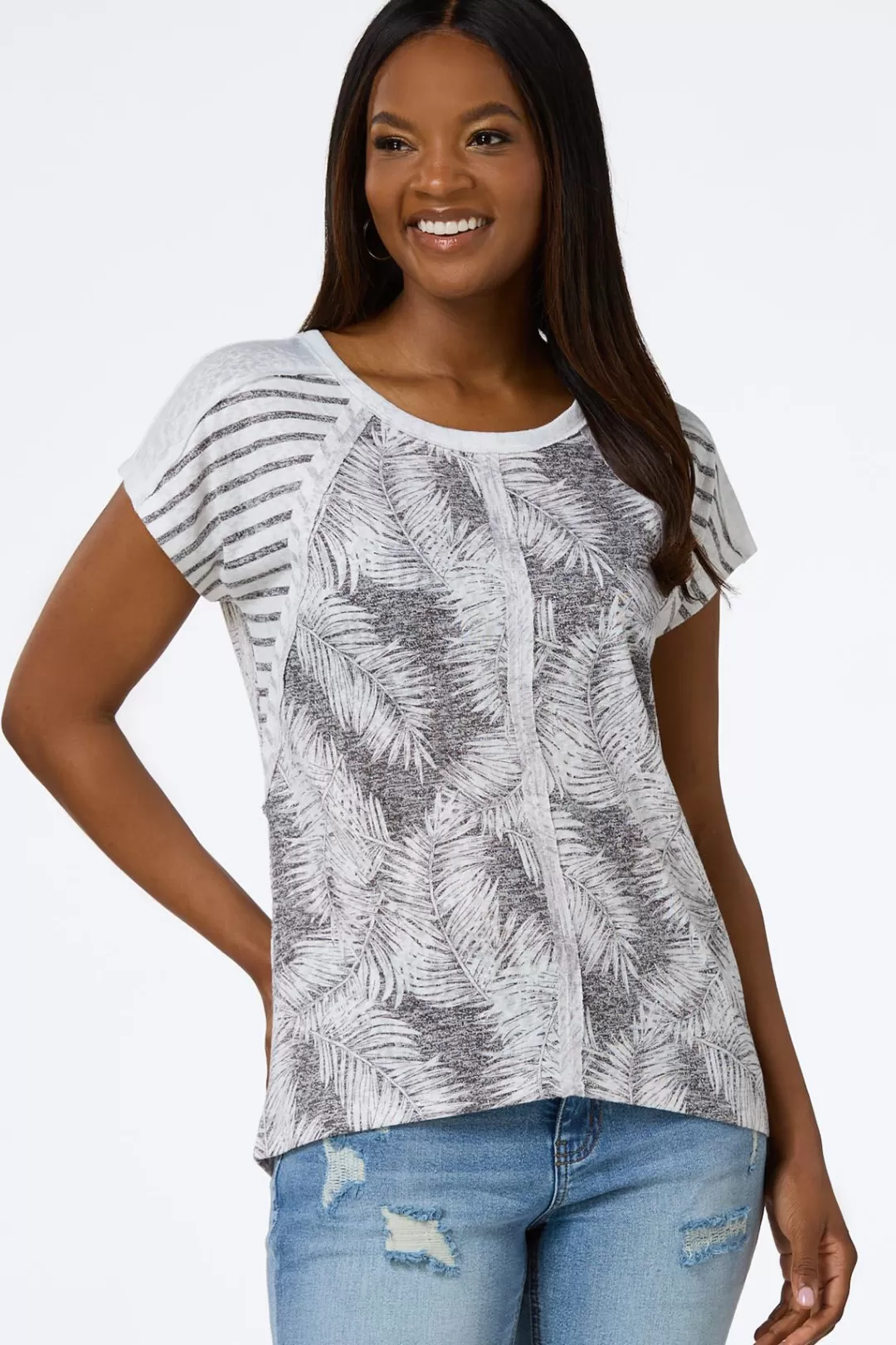 Cato Tops | Seamed Palm Leaf Top