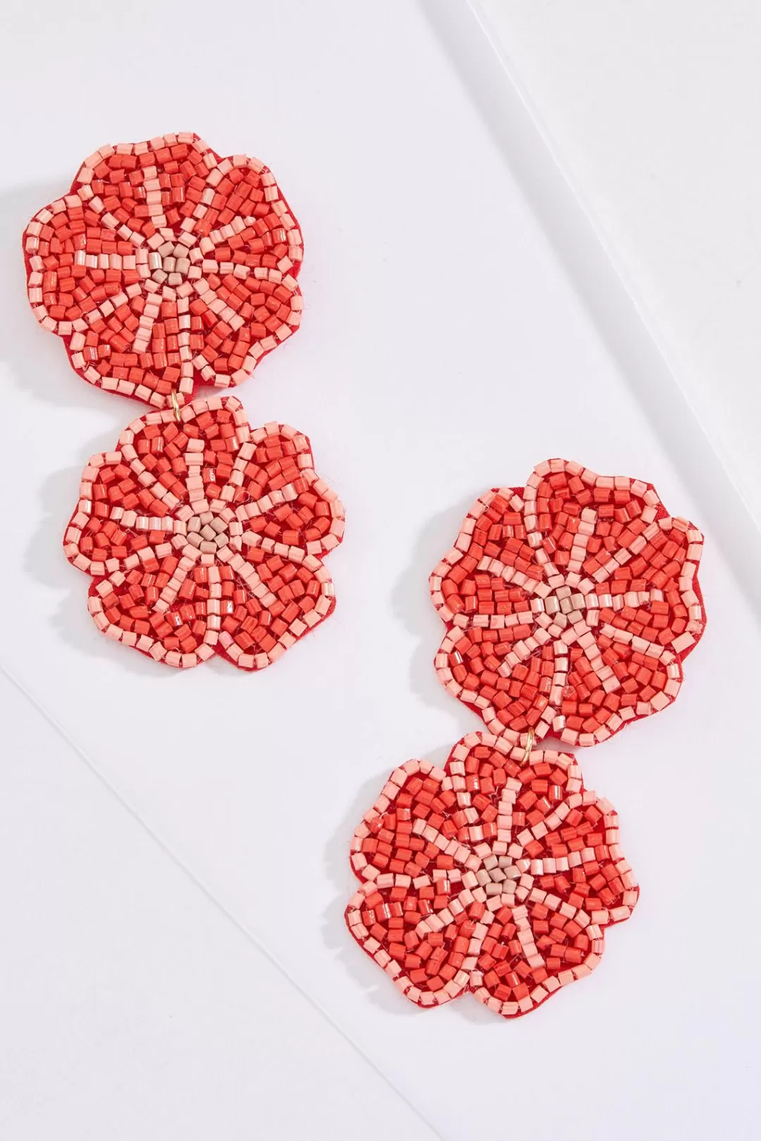 Cato Earrings | Seed Bead Floral Statement Earrings