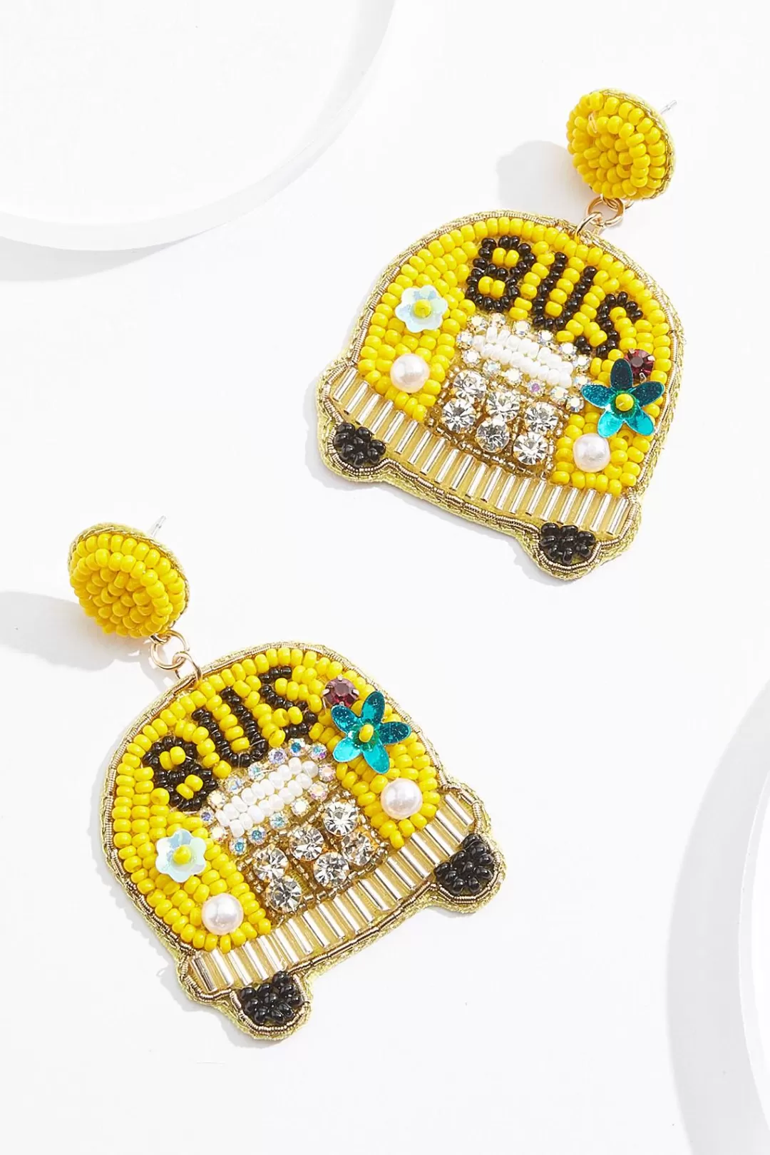 Cato Earrings | Seed Bead School Bus Earrings