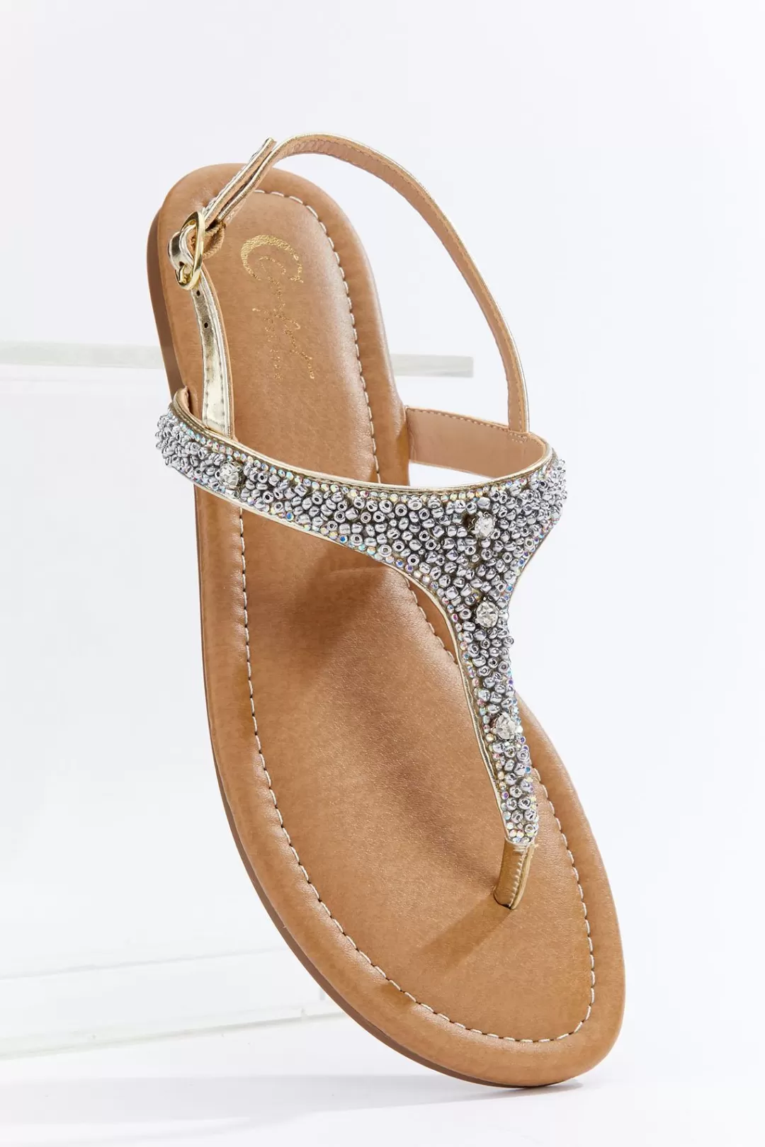 Cato Sandals | Flats | Seed Bead Slingback Sandals