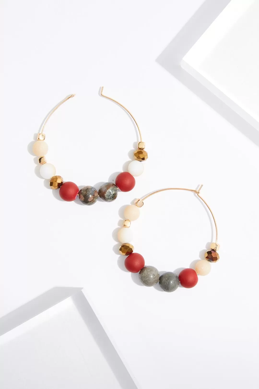 Cato Earrings | Semi- Precious Beaded Wire Earrings