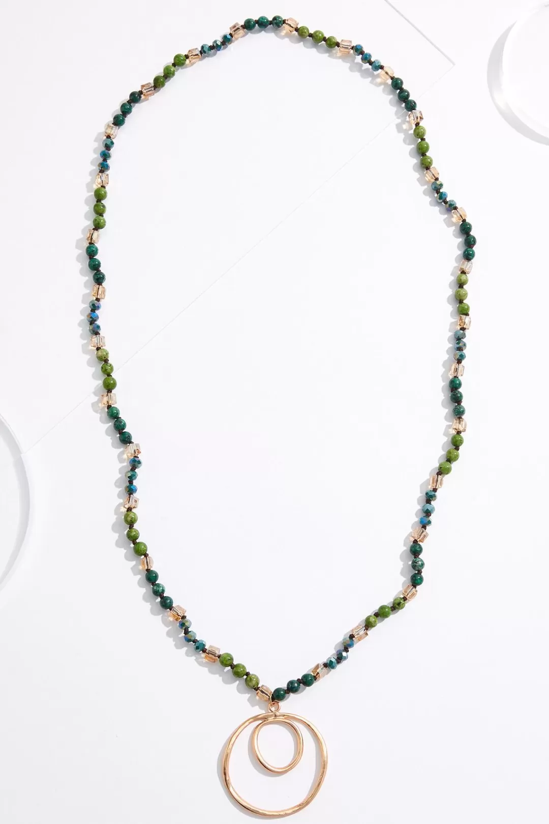 Cato Necklaces | Semi- Precious Circle Pendant Necklace