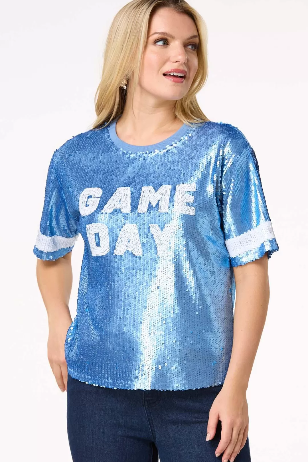 Cato Tops | Sequin Game Day Top