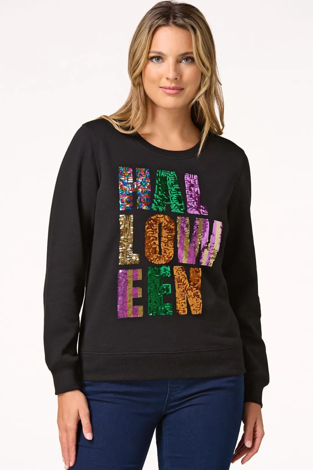 Cato Tops | Sequin Halloween Sweatshirt