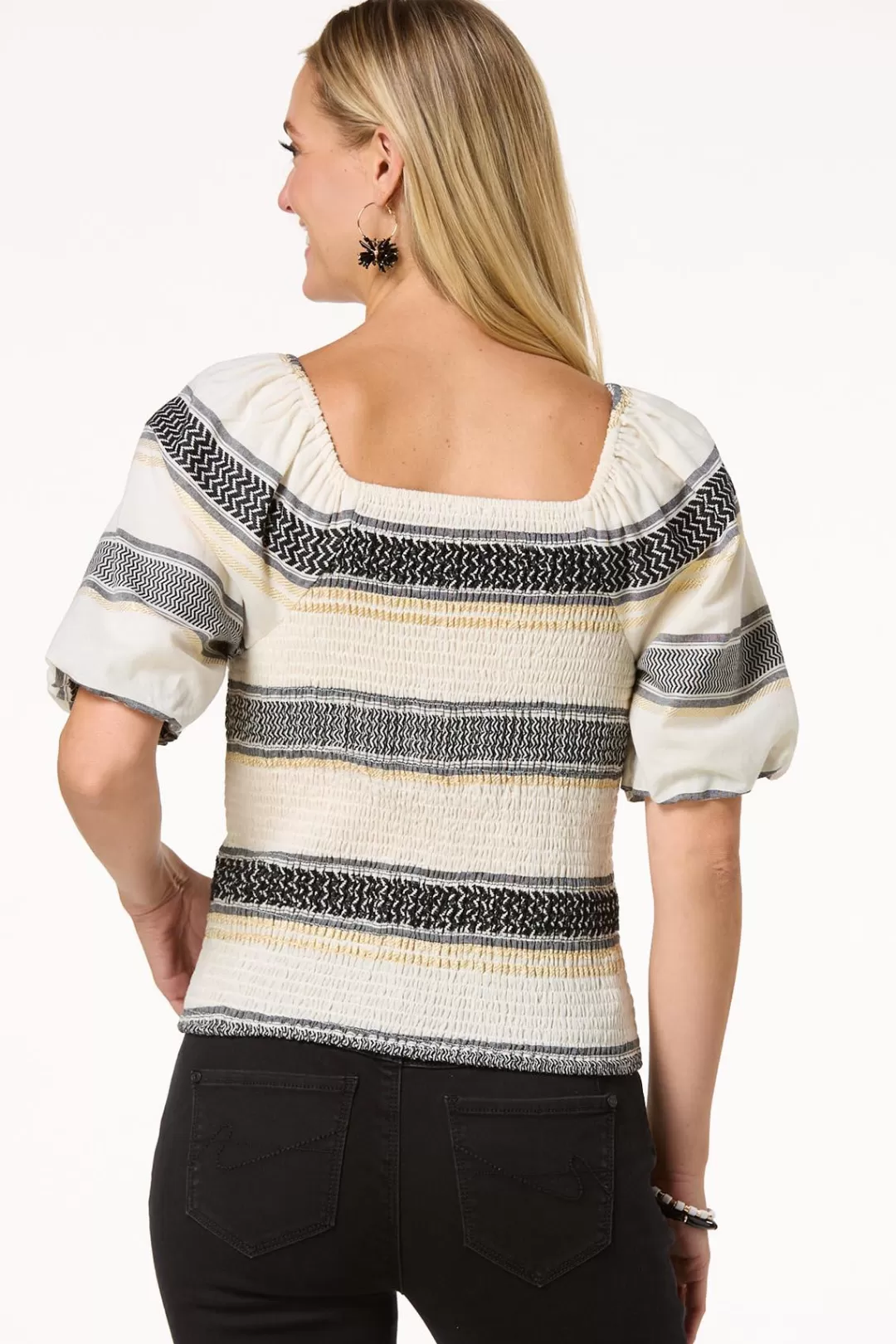 Cato Tops | Shimmer Stripe Top