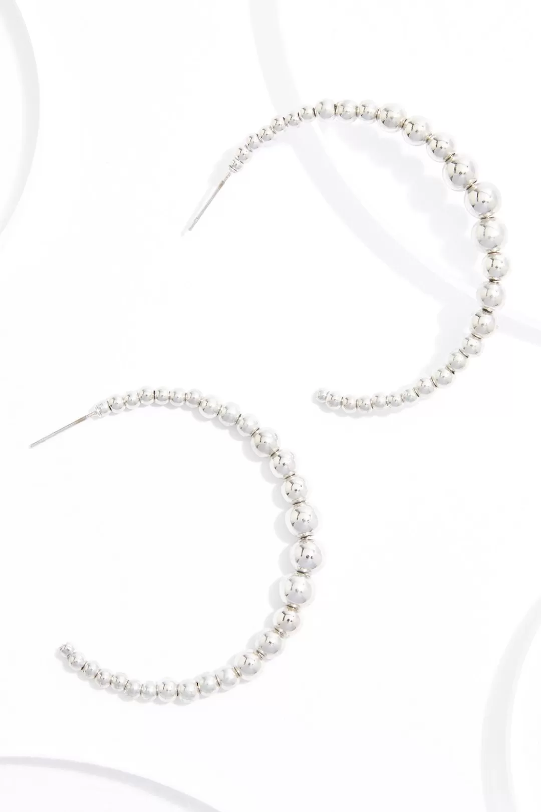 Cato Earrings | Silver Ball Hoop Earrings