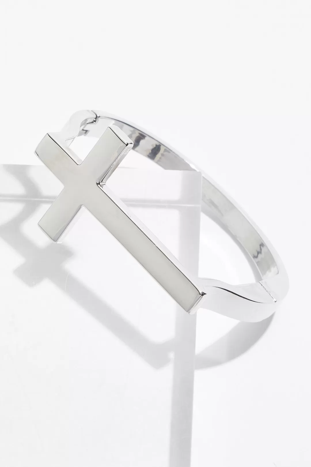 Cato Inspirational | Bracelets | Silver Cross Cuff Bracelet