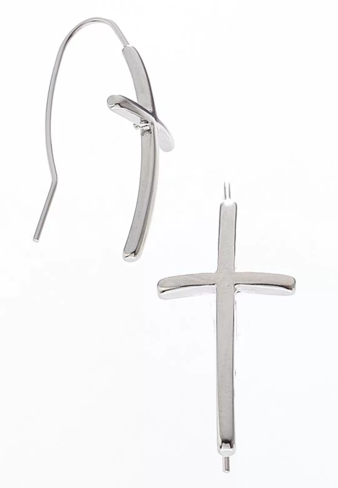 Cato Inspirational | Earrings | Silver Cross Wire Earrings