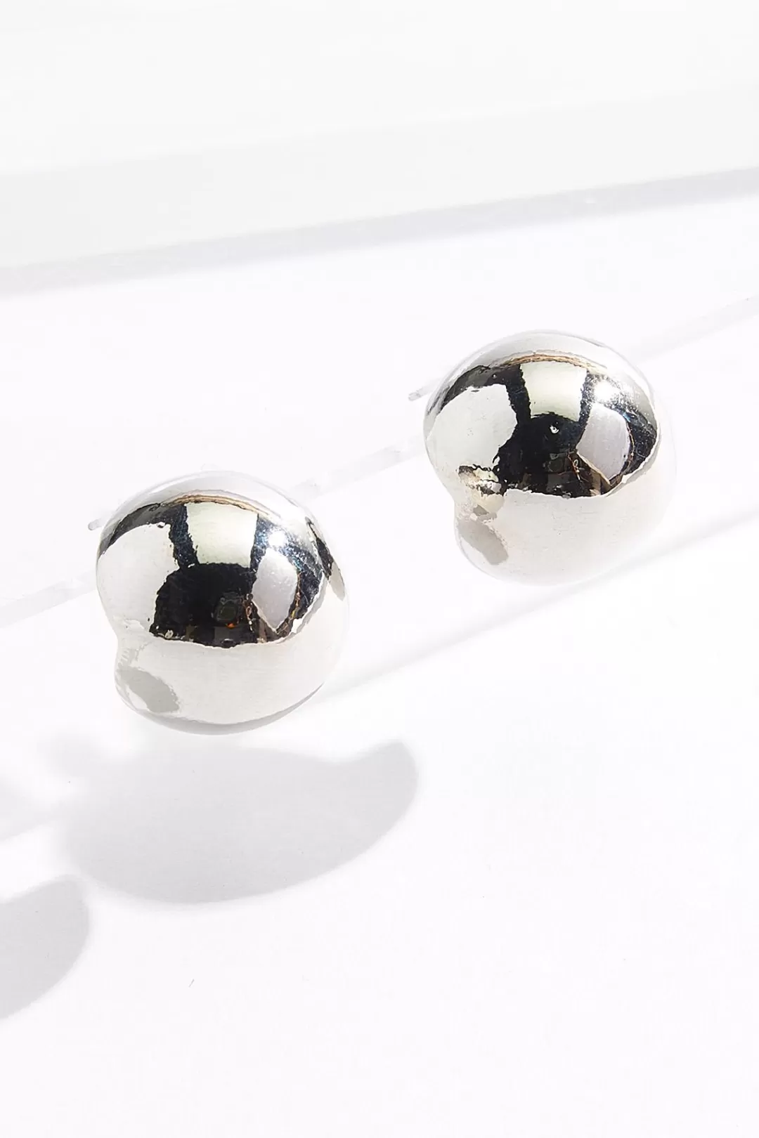 Cato Earrings | Silver Cutout Ball Earrings