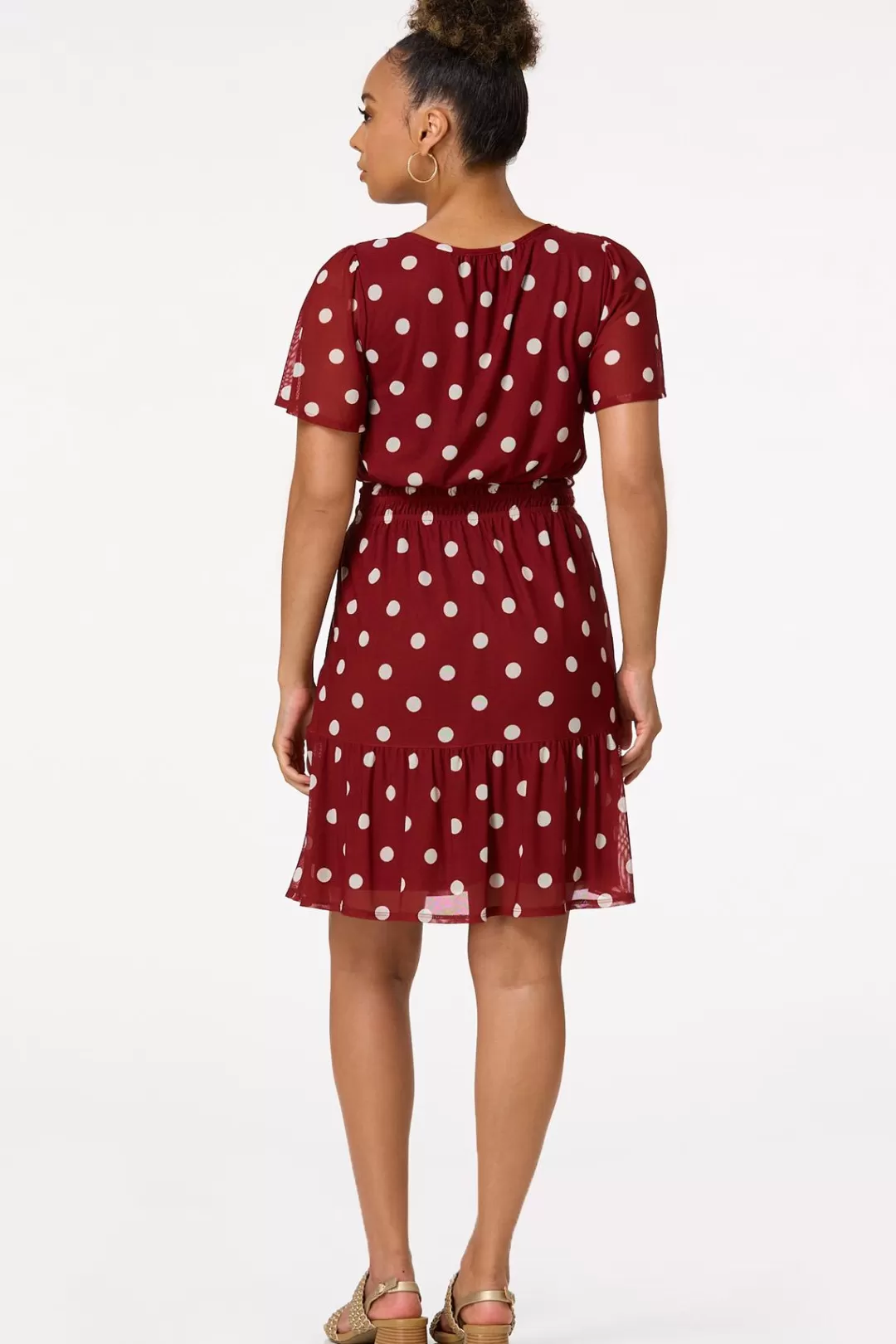 Cato Dresses | Smocked Polka Dot Dress