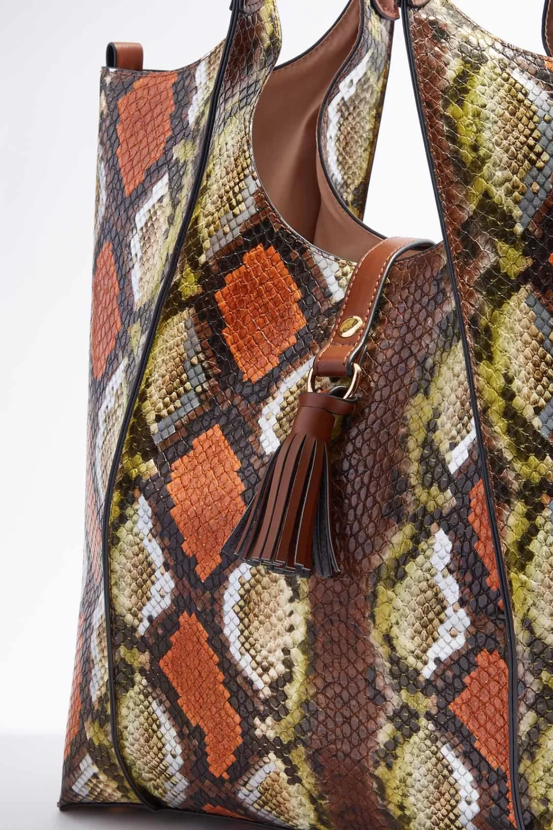 Cato Handbags | Snakeskin Seamed Tote