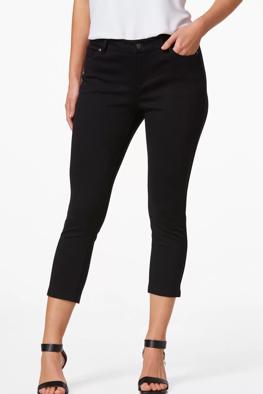 Cato Pants | Solid Ponte Skinny Cropped Pants