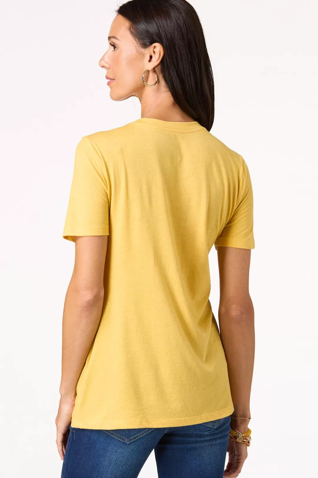 Cato Tops | Solid V- Neck Tee