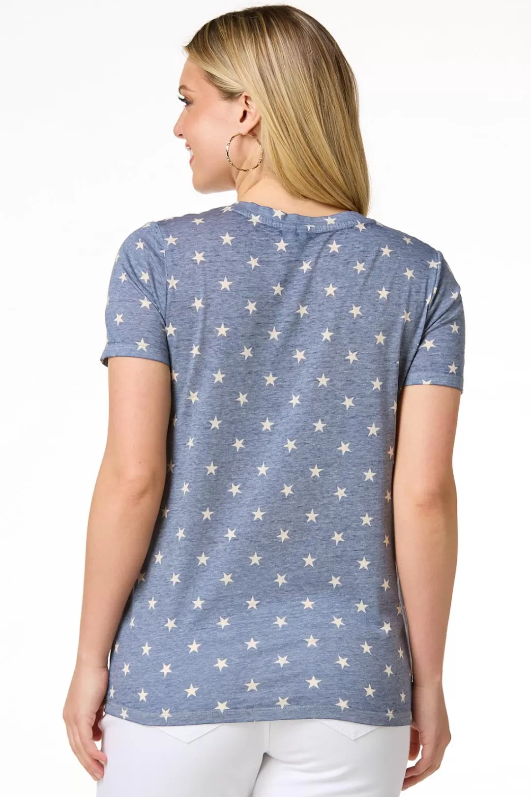 Cato Tops | Star Print Burnwash Tee