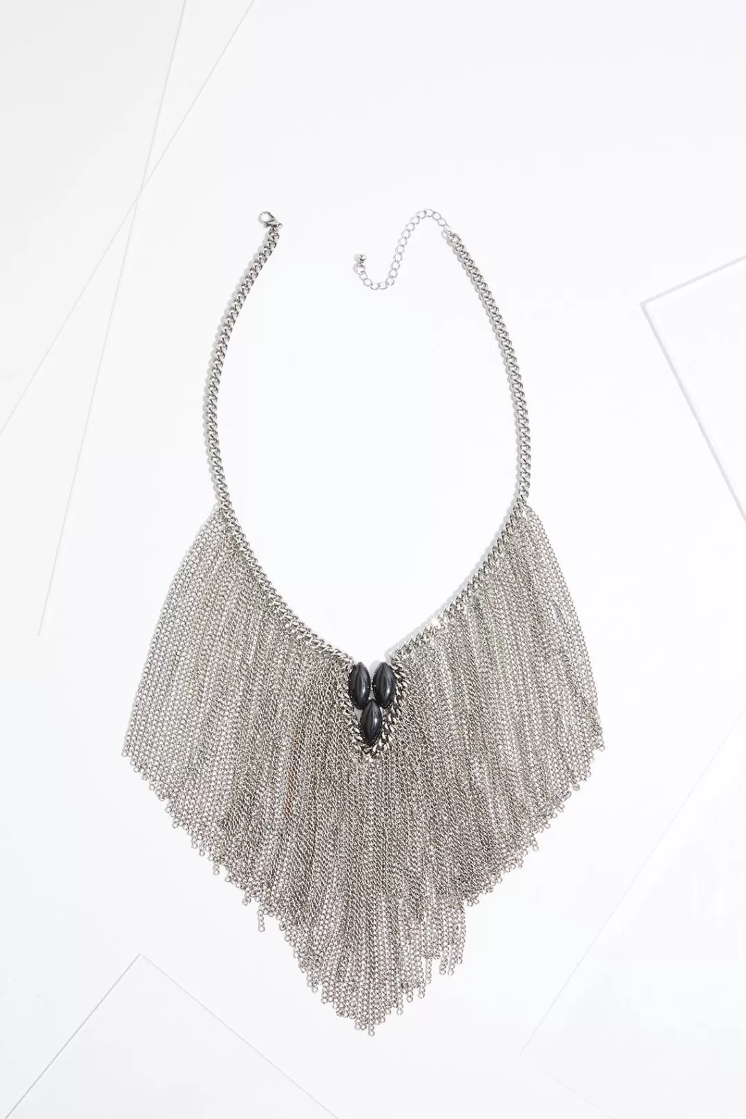 Cato Necklaces | Statement Silver Tassel Necklace