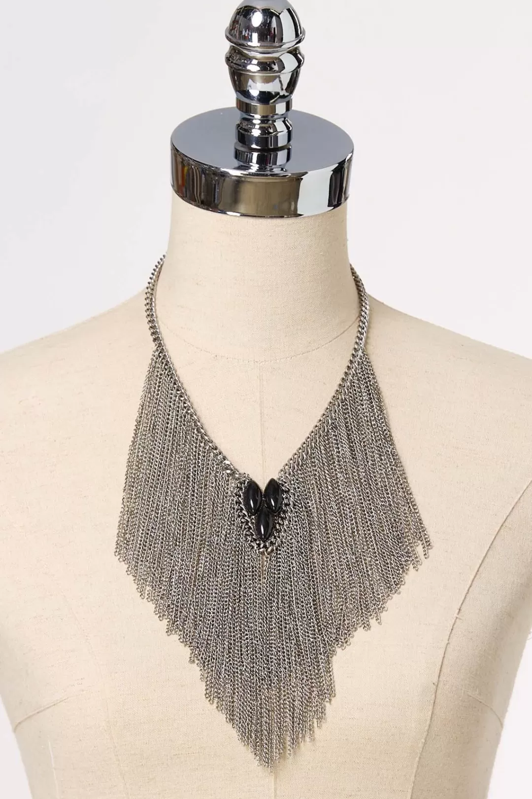 Cato Necklaces | Statement Silver Tassel Necklace