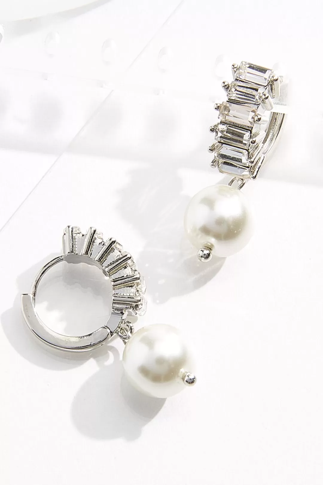 Cato Social Occasion | Earrings | Stone Hoop Pearl Earrings