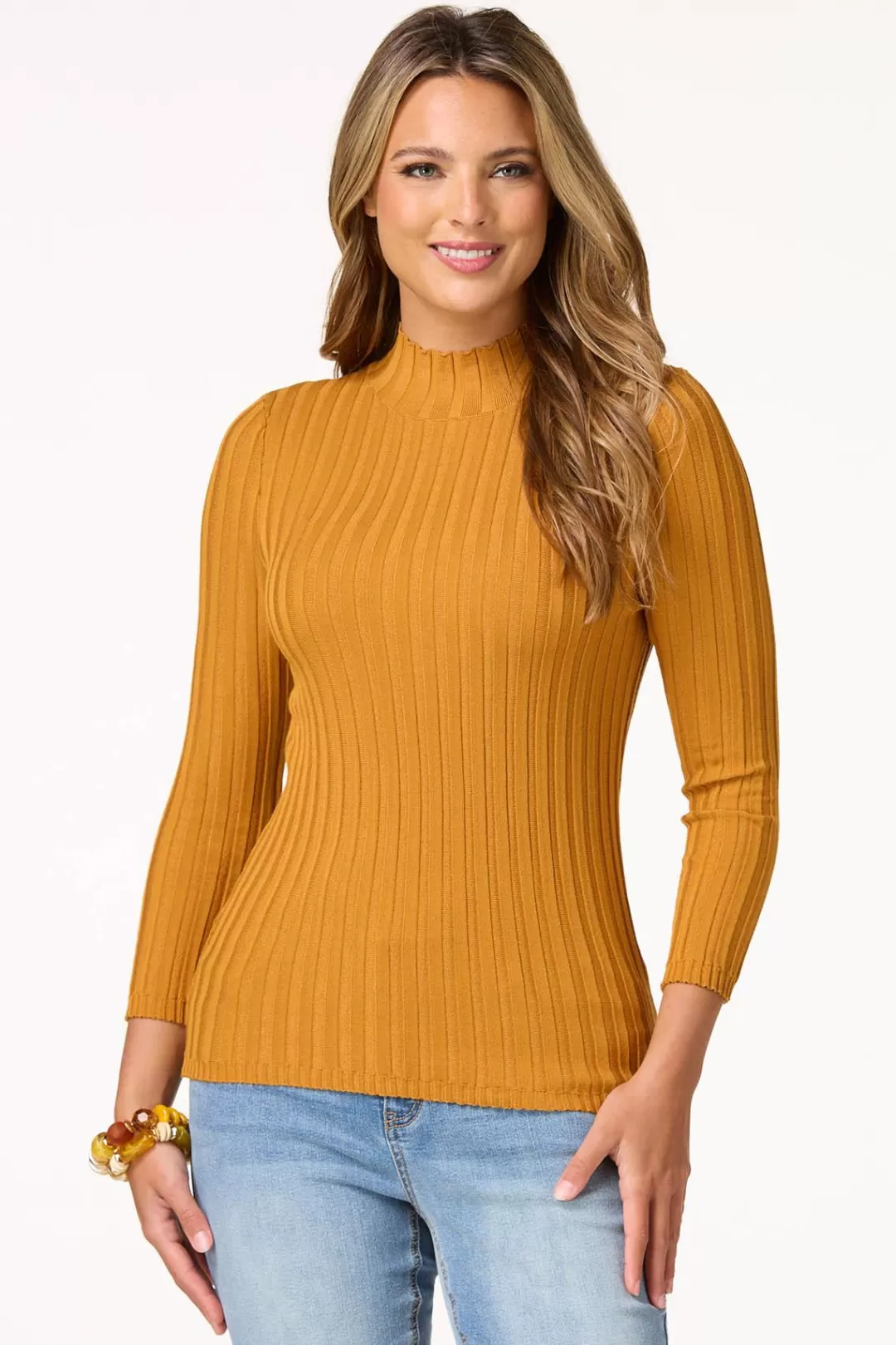 Cato Sweaters | Stretchy Ribbed Sweater