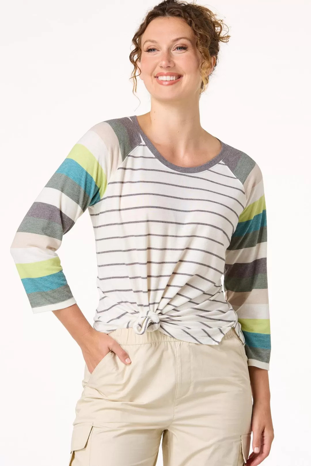 Cato Athleisure | Tops | Stripe Baseball Tee