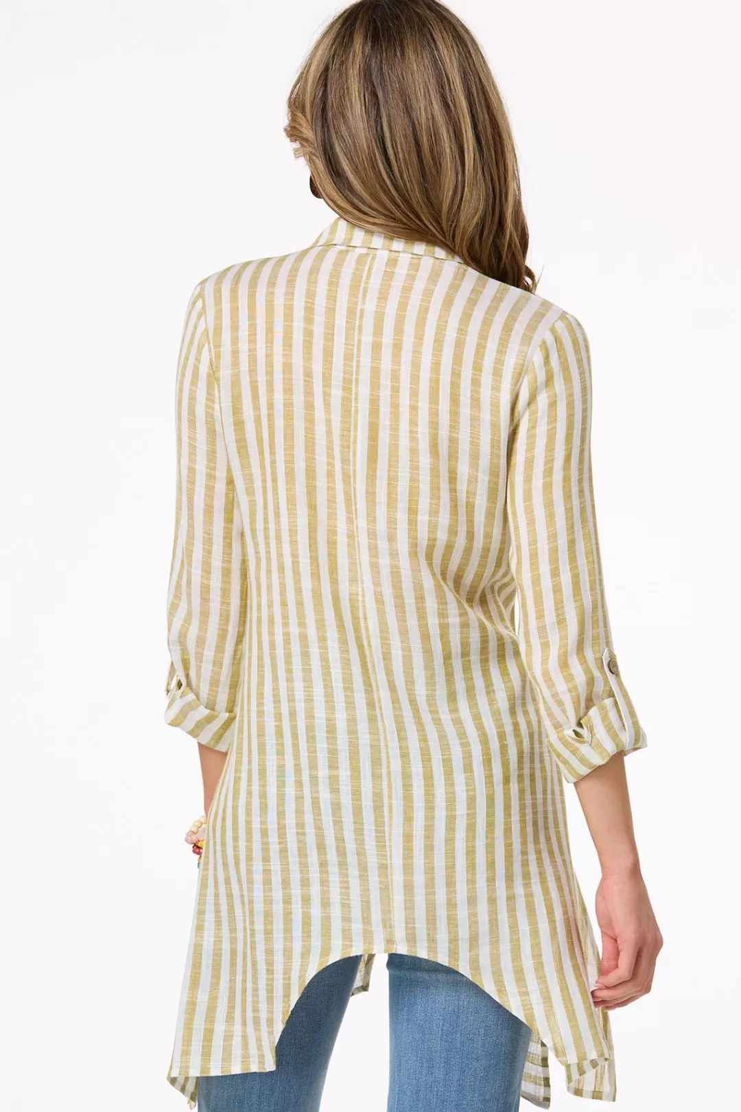 Cato Tops | Stripe Linen Tunic