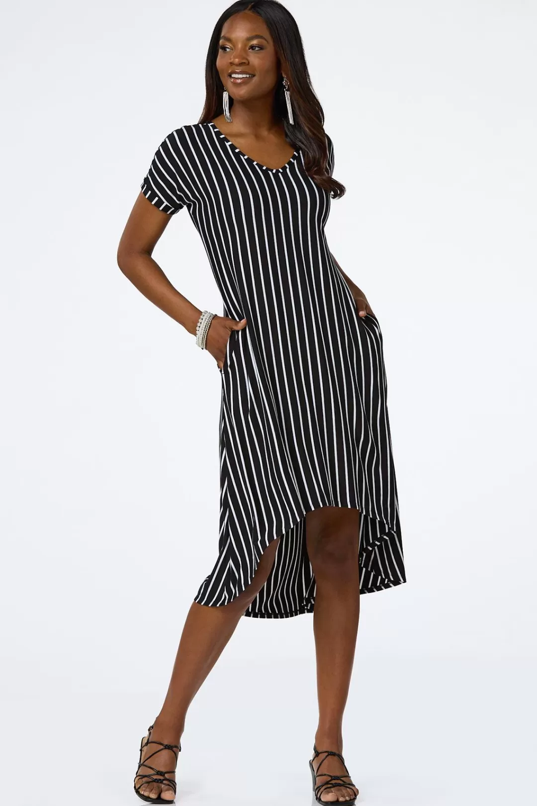 Cato Dresses | Stripe Side Pocket Dress