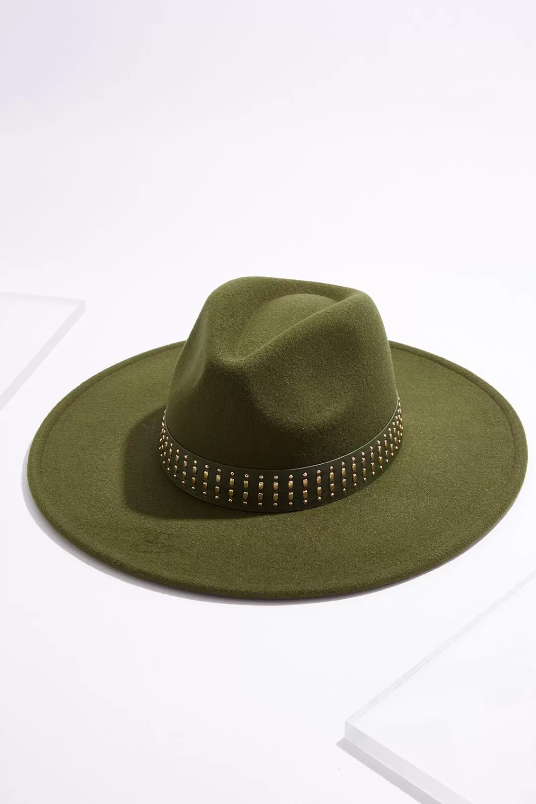 Cato Hats & Hair | Stud Band Olive Panama Hat