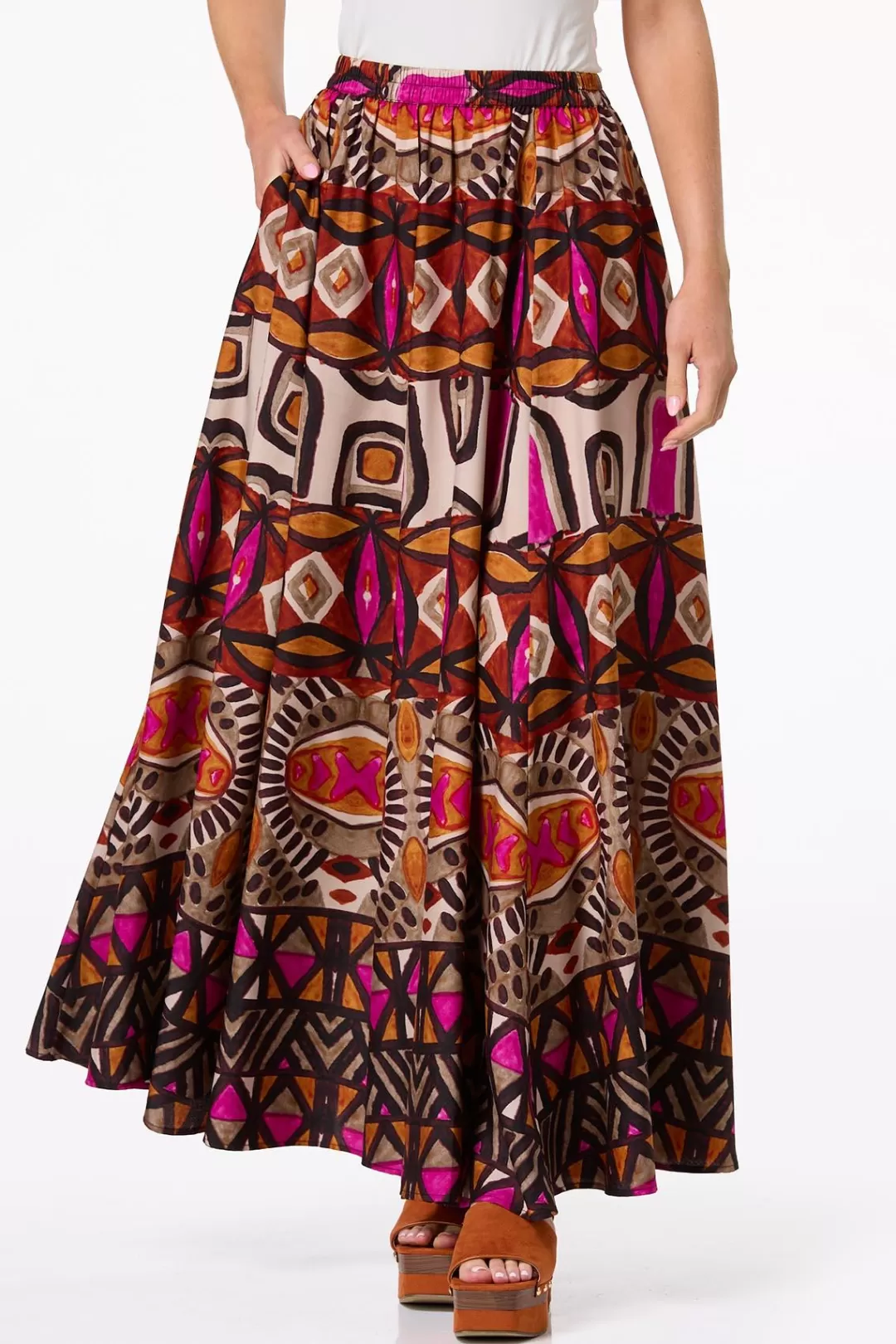 Cato Skirts | Sweeping Bold Tribal Skirt