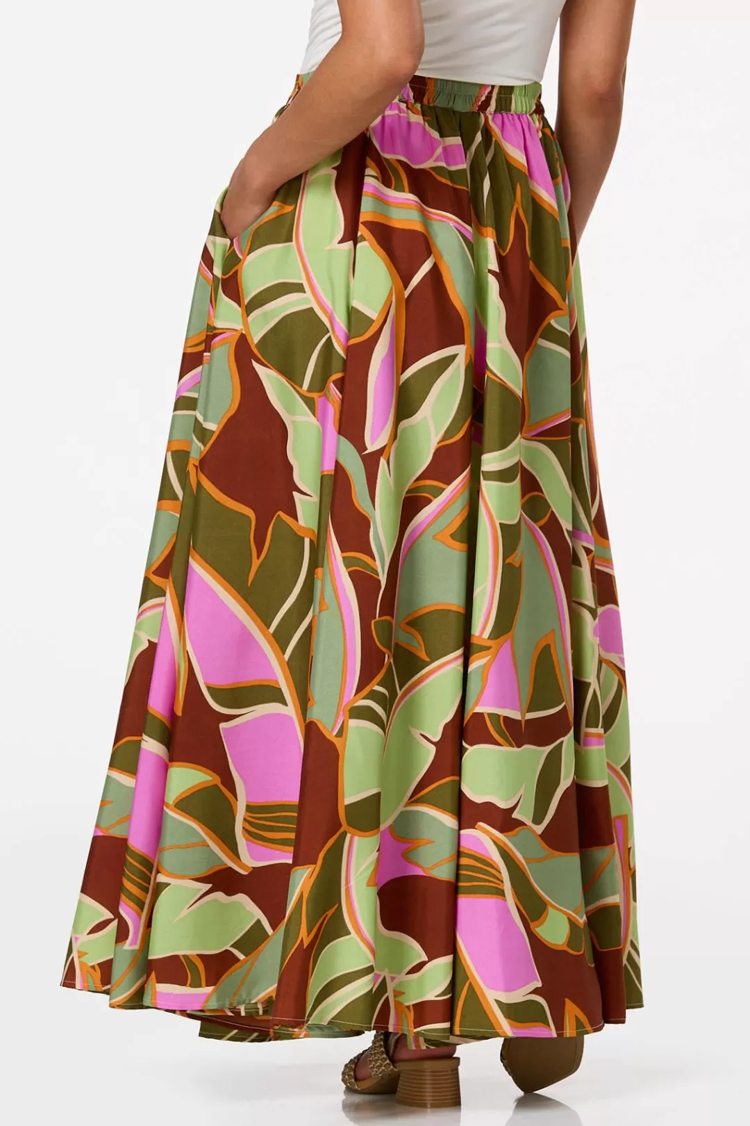 Cato Skirts | Sweeping Tropical Palm Skirt