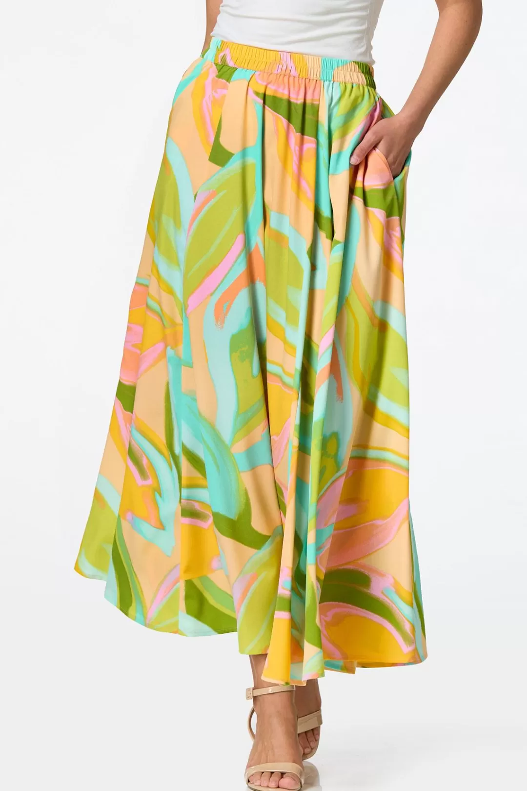 Cato Skirts | Sweeping Watercolor Skirt