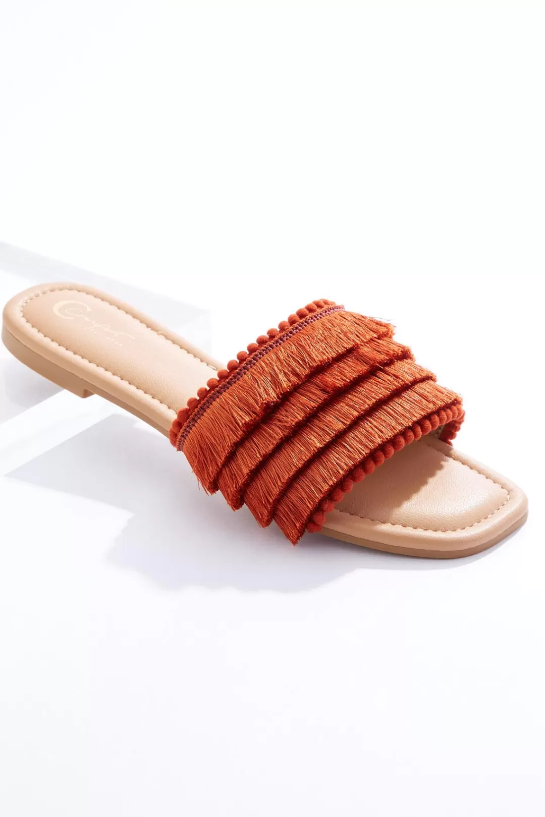 Cato Sandals | Flats | Tassel Pom Slide Sandals