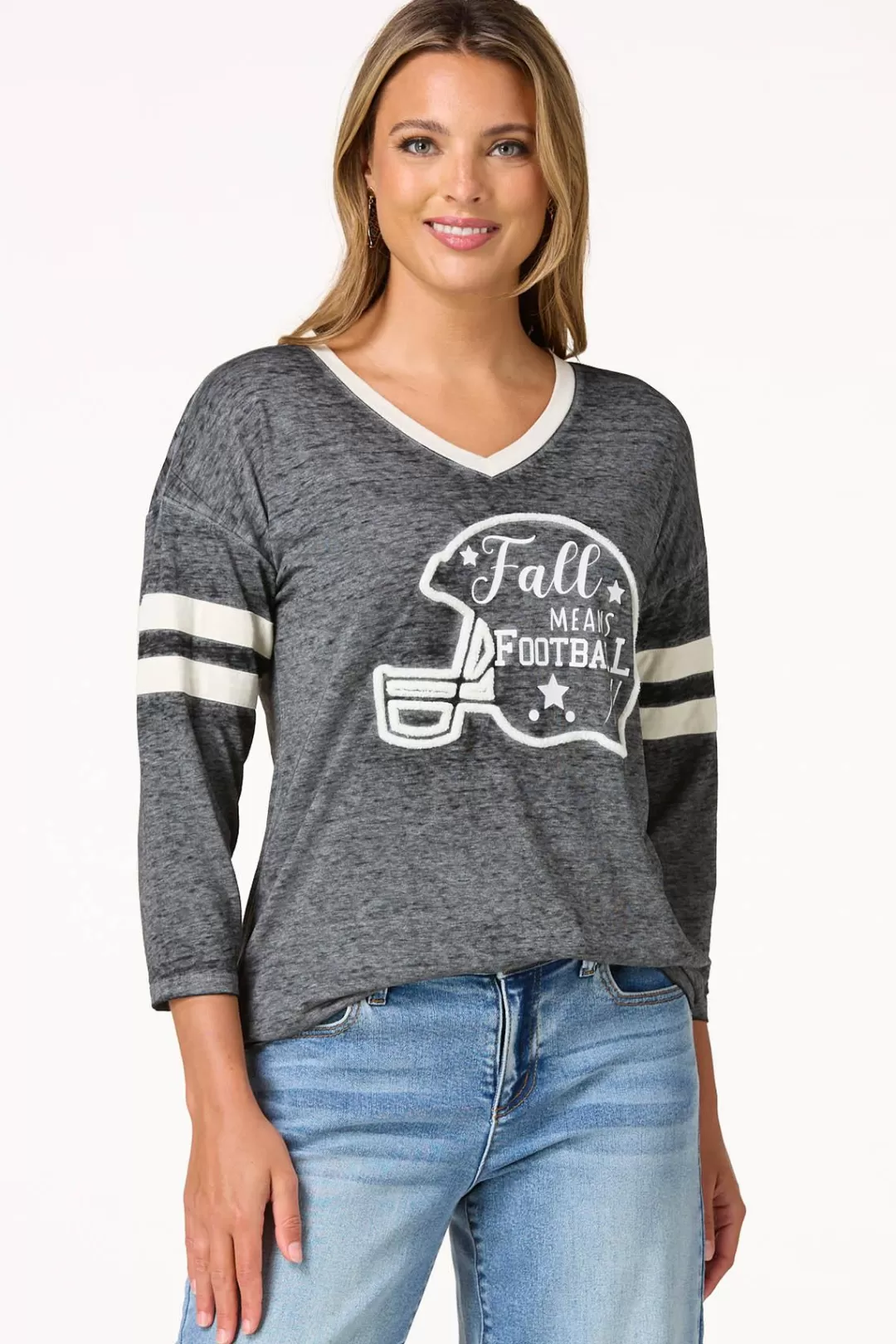 Cato Tops | Textured Fall Means Football Top