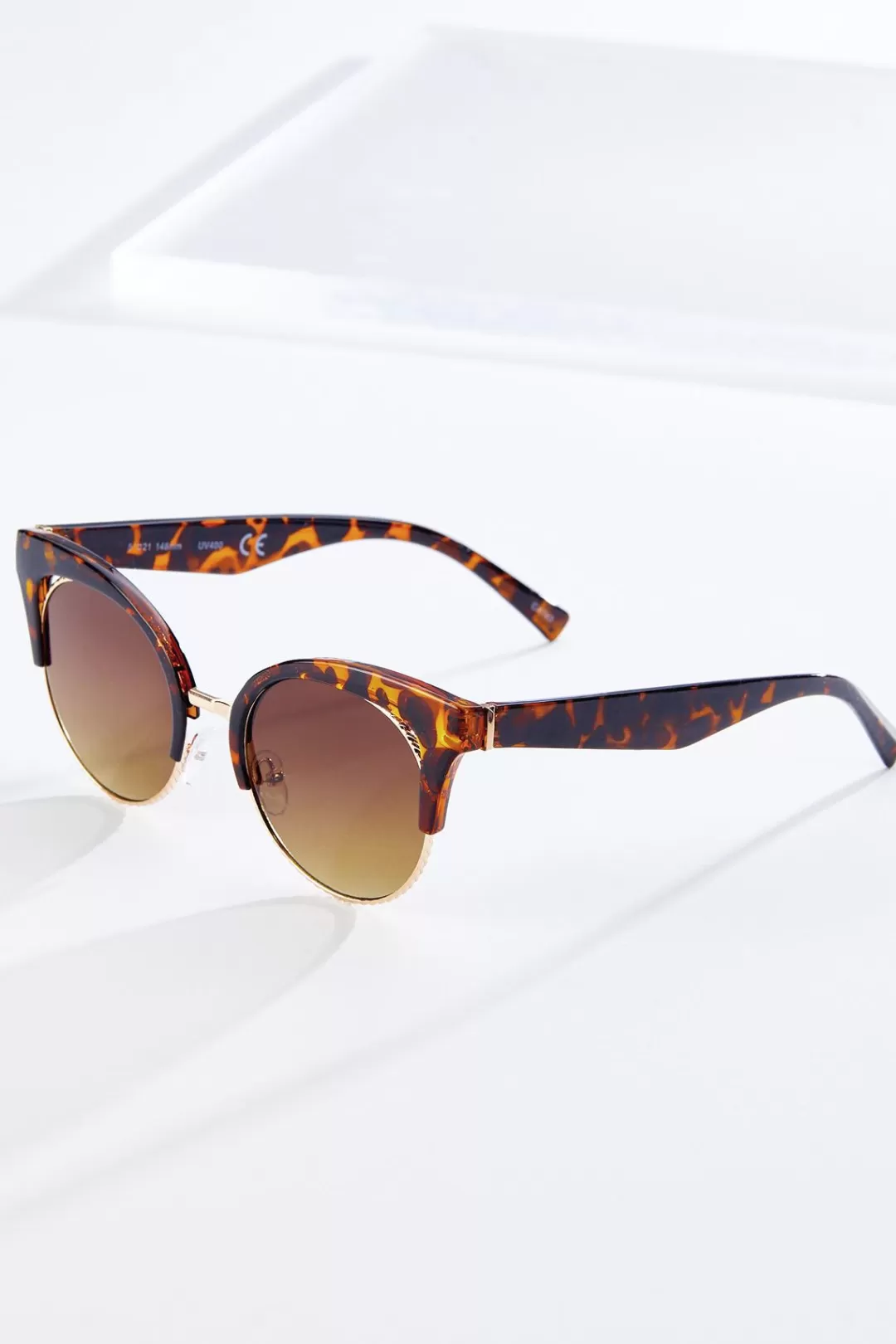 Cato Sunglasses | Textured Metal Tortoise Sunglasses