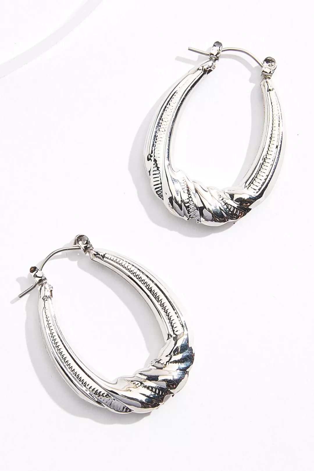 Cato Earrings | Textured Tear Hoop Earrings